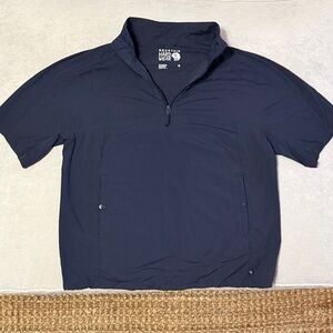 Mountain Hardwear Dark Blue Nylon Lightweight Hiking Shirt Size Small.